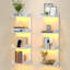 Étagère murale avec éclairage DEL, tablette flottante, tablette à 4 niveaux pour rangement mural, présentoir mural vertical, pour chambre, salon, couloir-1541598324