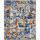 Wool Abstract Area Rug in Blue