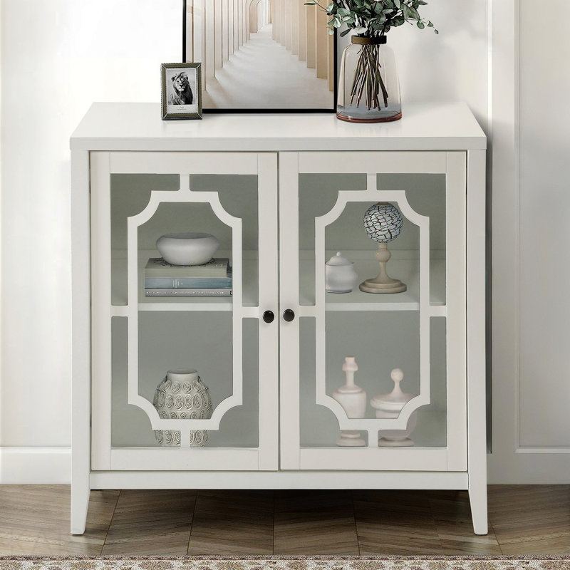 Console, 2 portes pour le salon - Blanc