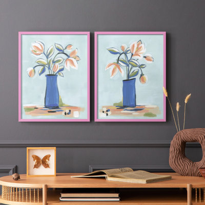 «Botanica Bouquet I», reproduction encadrée de qualité supérieure - prête à être accrochée - aucun clou requis - aucun clou requis
