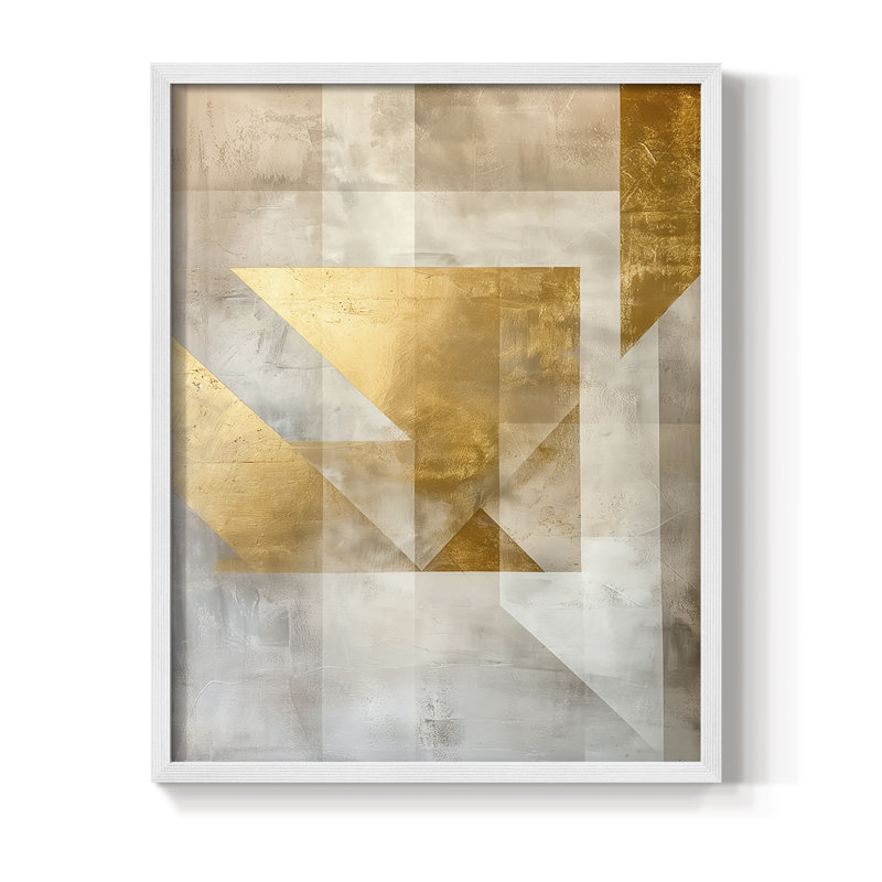 ABSTRACT Series CX - reproduction encadrée de qualité supérieure - prête à être accrochée - aucun clou requis, Blanc / Blanc
