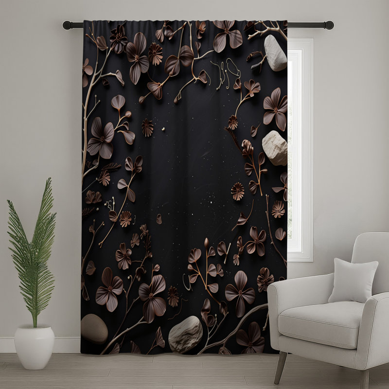 Rideaux floraux, voilages et voilages à motif floral - 1 panneau, 50" x 80" - 1 Panel, Transparent