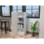 Armoire de rangement à porte simple avec quatre tablettes intérieures Belleria - Blanc
