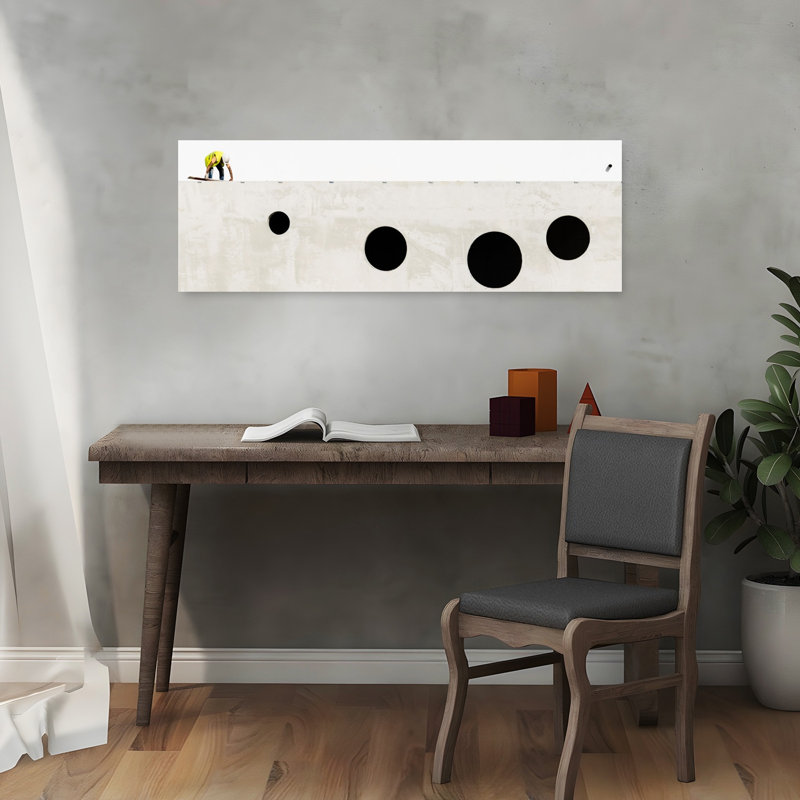 Worker On Concrete Wall by Joao Castro - Wrapped Canvas Panoramic Print, 30.48 cm H x 91.44 cm W
