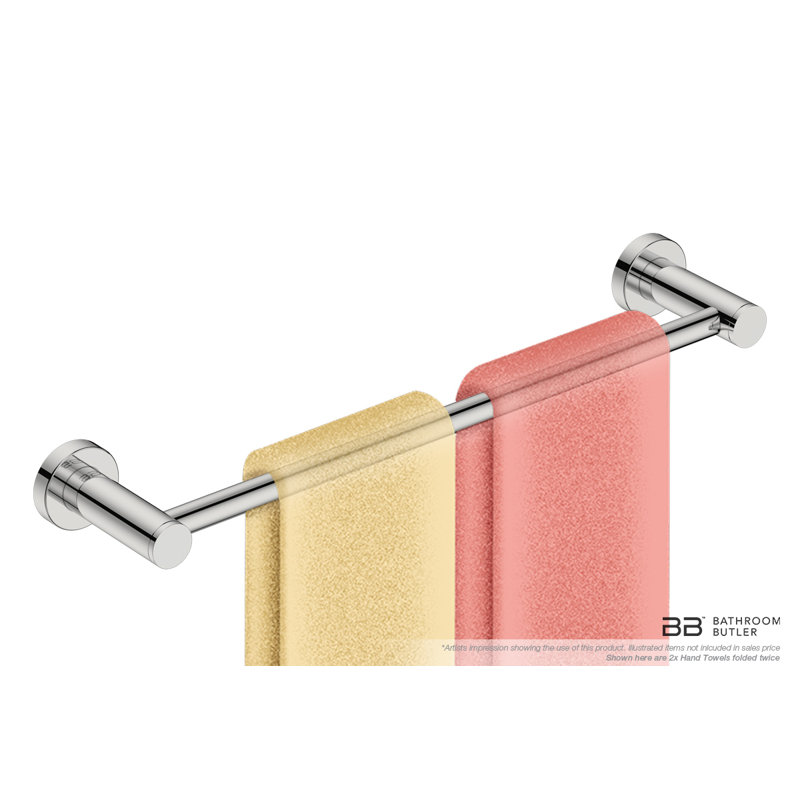 1 Wall Mounted Towel Bar, Polished Stainless Steel