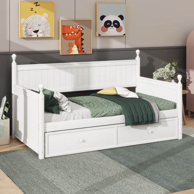 Twin-Size Wooden Daybed With  Underbed Trundle