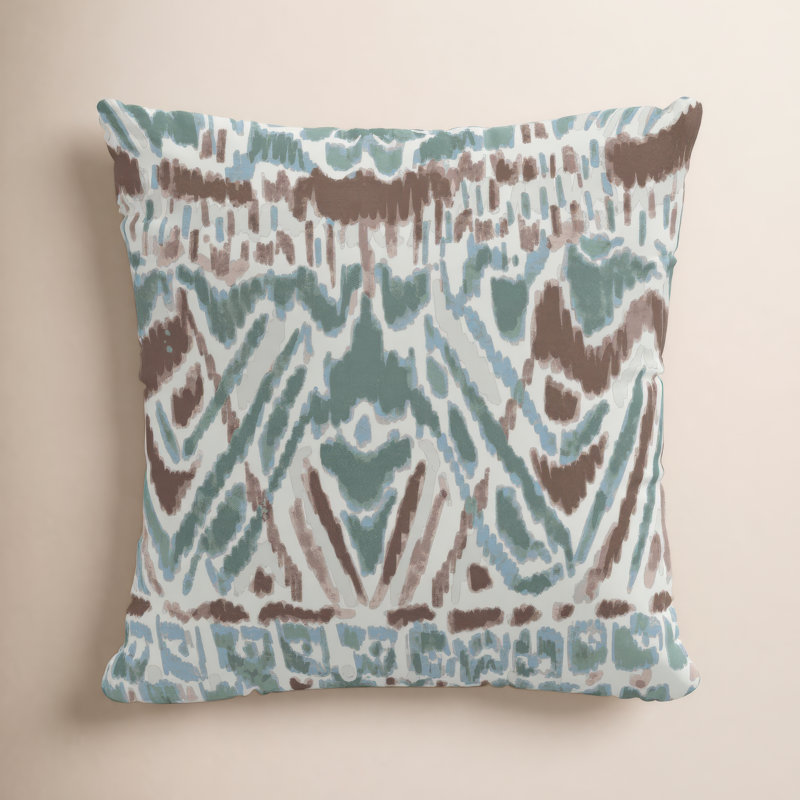  Taie d'oreiller en kara ikat, 18 po x 18 po, Plumes
