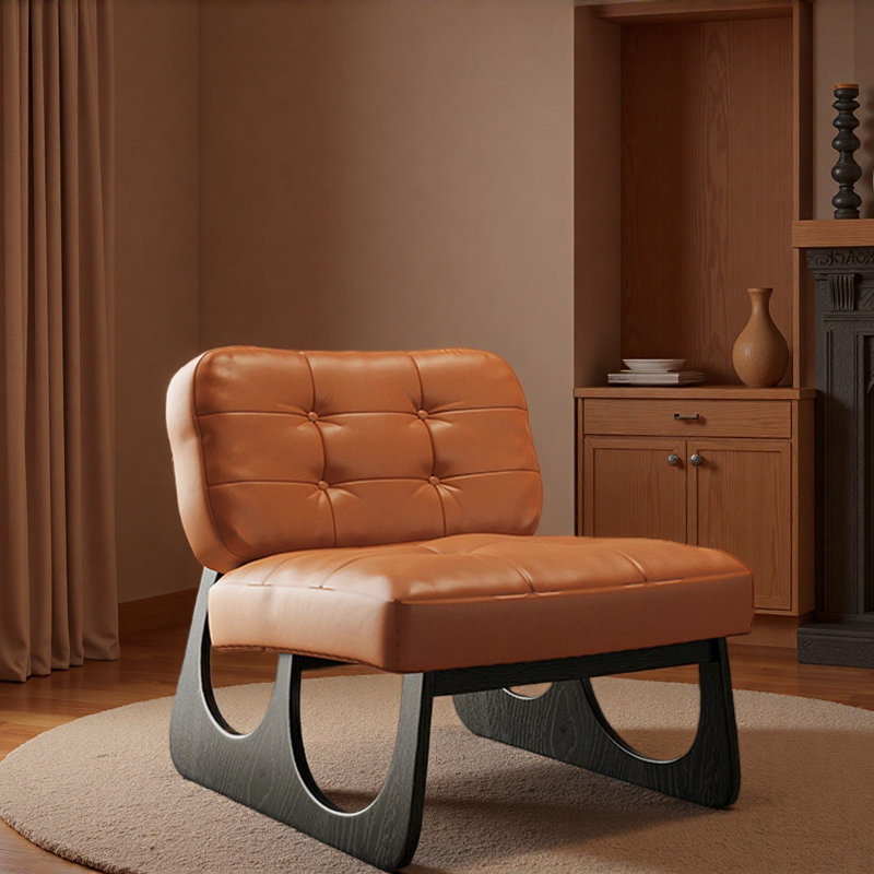 Chaise de loisir simple rétro Mid-Century., Orange