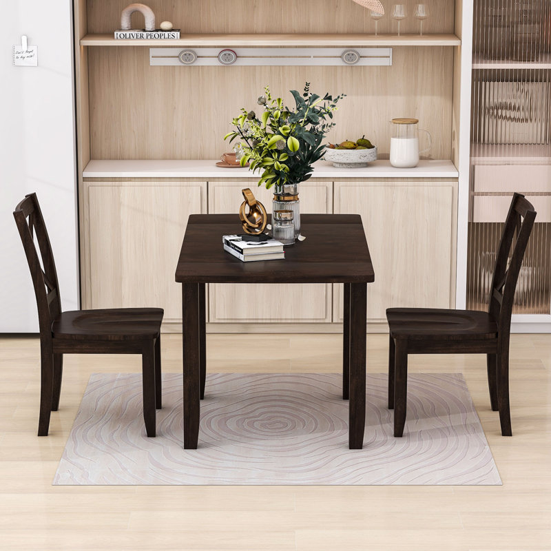 Breighlyn 2 - Person Extendable Four Leg Base Dining Set, Espresso