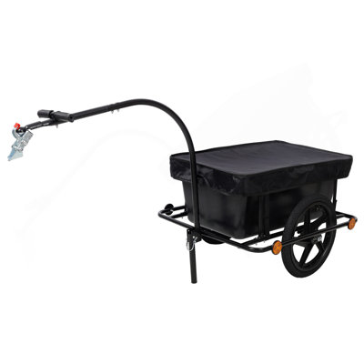 Remorque de cargaison de vélo avec barre de support, housse imperméable en PVC 900D, boîte amovible, remorque de chariot utilitaire pour le camping et les activités de plein air