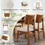 Ensemble de table de salle à manger Farmhouse pour 4 personnes - table de cuisine en bois et 4 chaises rembourrées avec structure en bois d'hévéa robuste-668600353