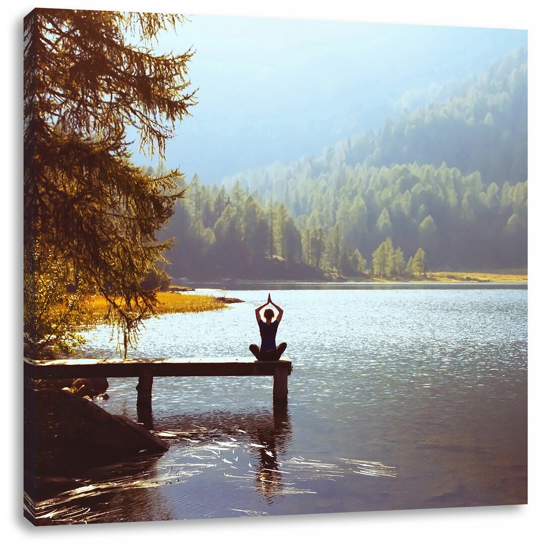 Leinwandbild Yoga am See