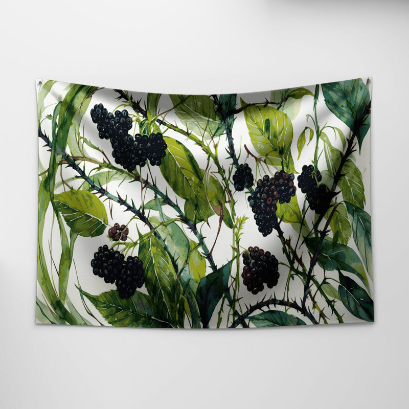 Tapisserie murale «Botanical Blackberry Canes», 88 po x 104 po