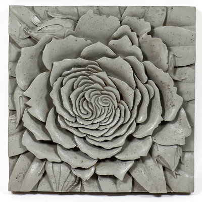 Sculpture murale plaque rose