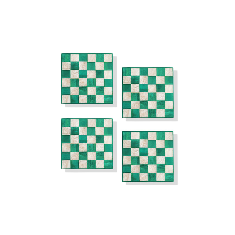 Ensemble de sous-verres en résine Emerald, Vert