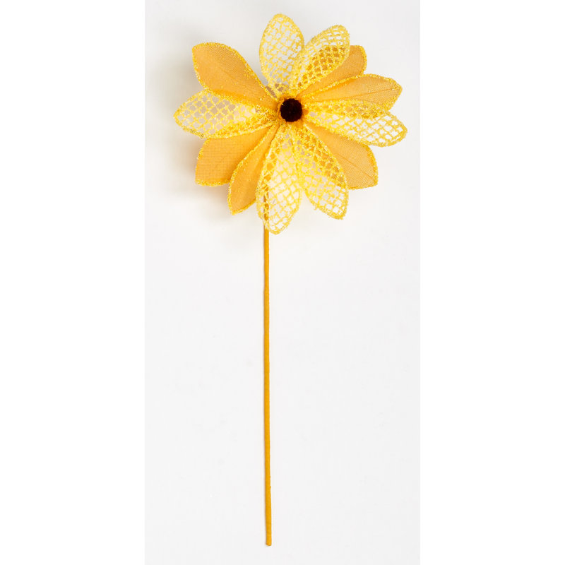 Tige de tournesol & en toile jute, Jaune
