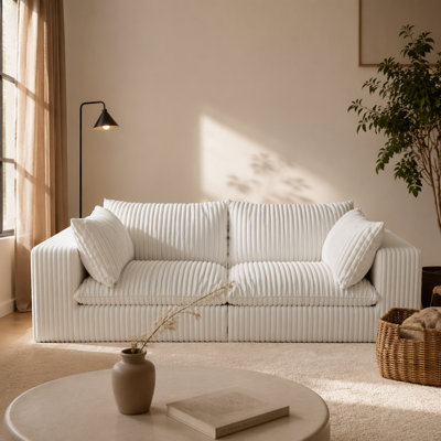 Modular Feather-Filled Sofa with High-Density Compression