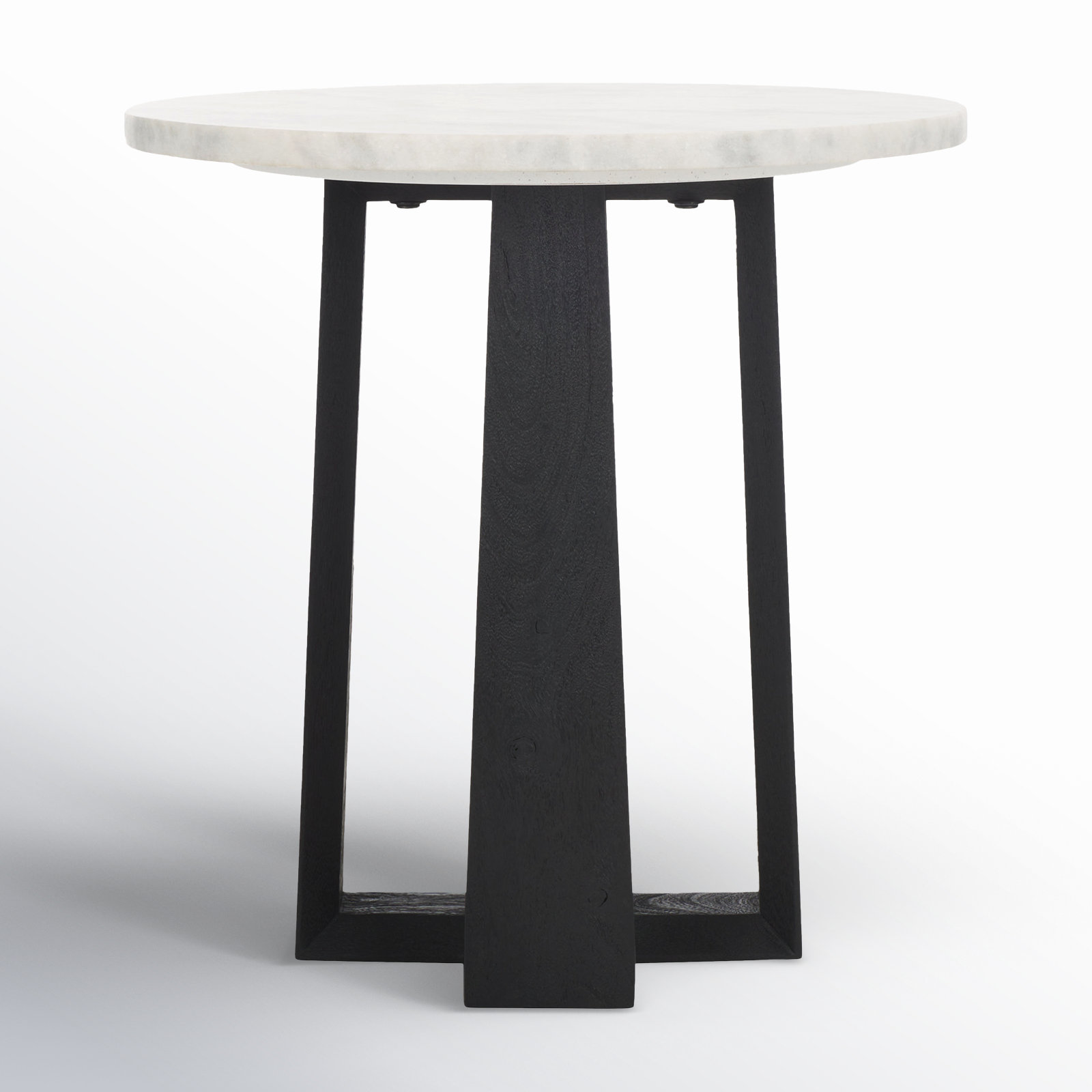 Baudelaire End Table, Black, White Gray Marble