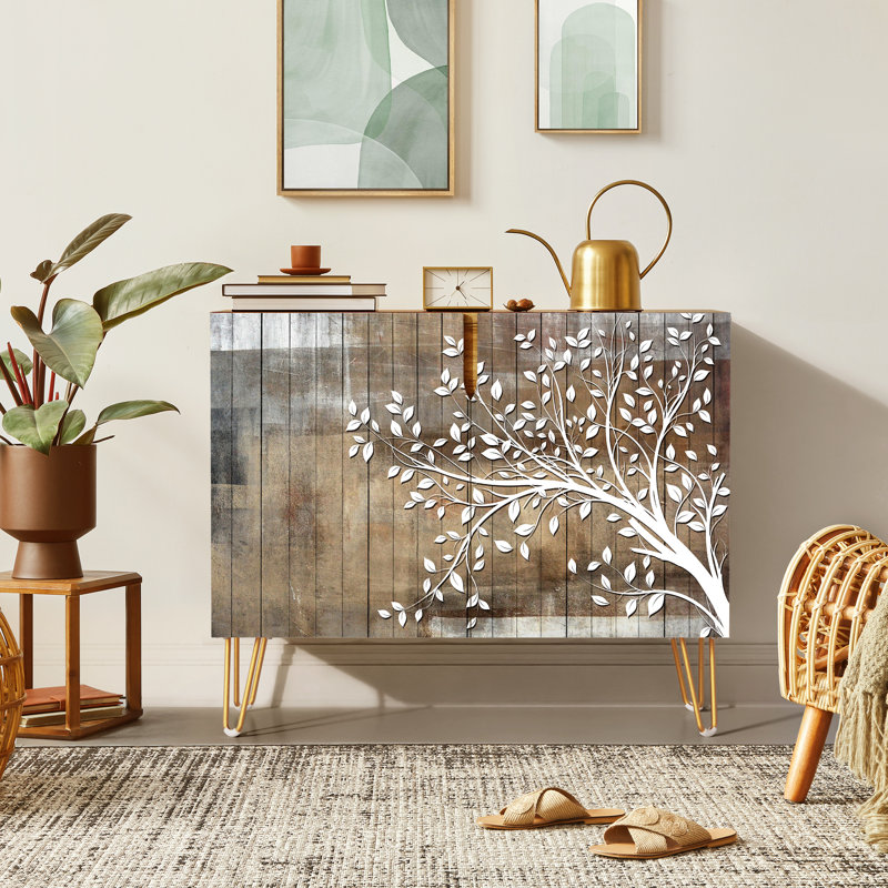 35'' Sideboard, Tree Silhouette Brown