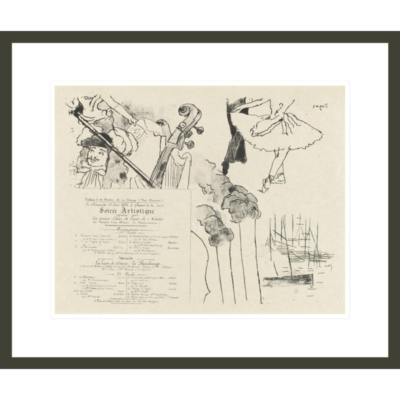 Programme pour la soirée artistique par Edgar Degas, H 17,75 po x l 21,01 po