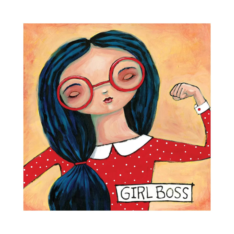 Girl Boss 1 Piece Painting on Canvas, 93.98cm H x 93.98cm W x 3.81cm D, Wrapped Canvas
