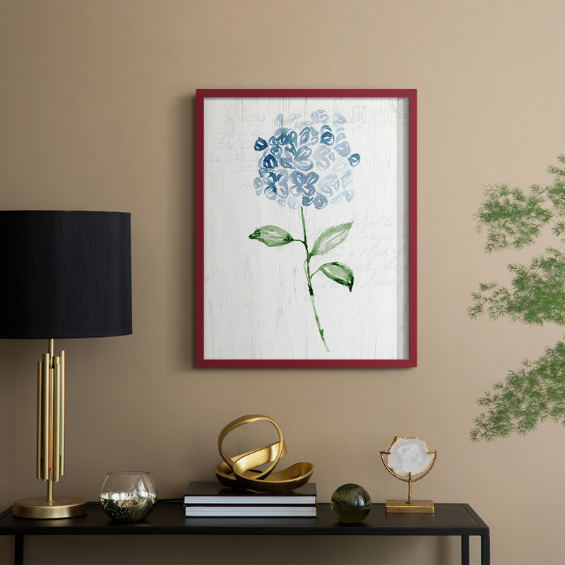 «Garden Botanical II», reproduction encadrée - bois massif, H 21 po x l 17 po, Rouge