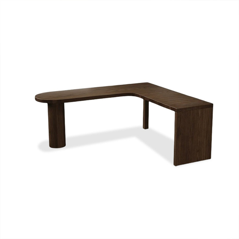 Bureau en bois massif en forme de L brun noisette, 29.53" H x 62.99" W x 47.24" D, Retour à droite