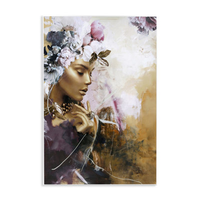 Plaque murale élégante femme et fleurs, design par Design Fabrikken