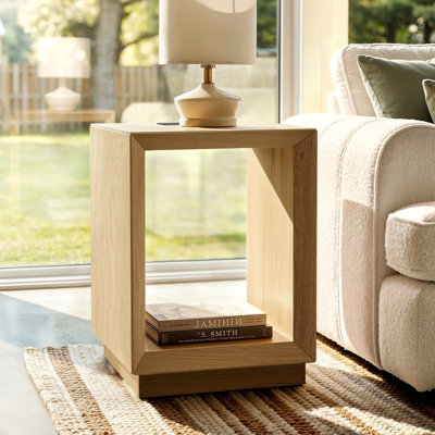 2-Tier End Table With Charging Station, Nightstand With USB Ports & Outlets, Wood Side Table With Open Storage For Bedroom Living Room