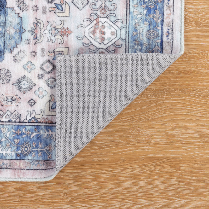 Tapis de cuisine antidérapant lavable à la machine, Bleu