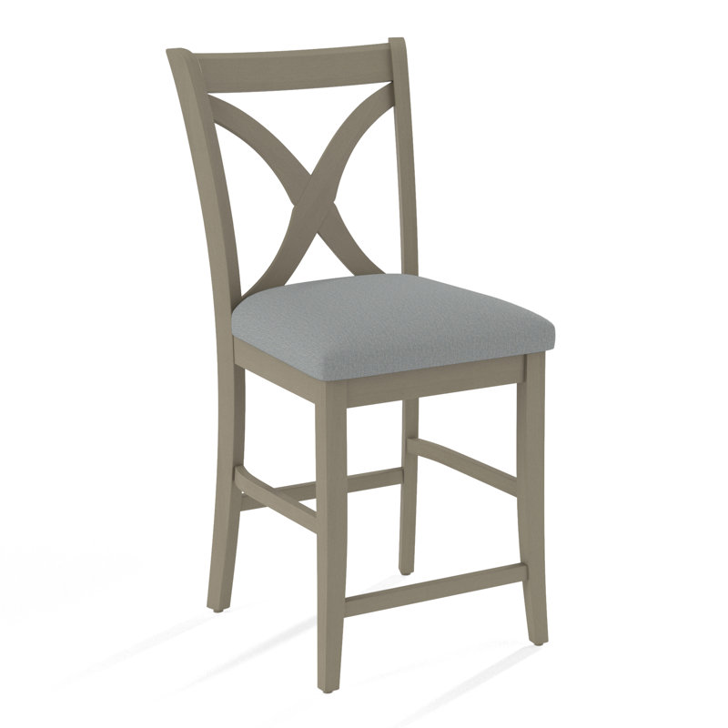 Tabouret de bar et de comptoir Hues, Tabouret de comptoir (assise de 26 po de hauteur), Tissu performance bleu clair; 0851-55