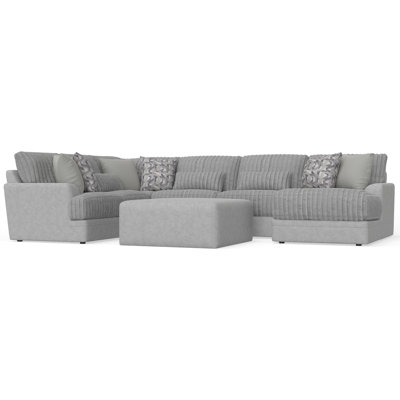 Titan - 3Pc Sectional With Comfort Coil Seating, 9 Included Accent Pillows And 1 Included 45" Cocktail Ottoman