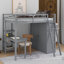 Lit mezzanine double avec garde-robe, bureau et tablettes-301650772