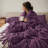 Mia Purple Ultra-Soft Washed Ruched Dreamy 3-Piece Queen Comforter Set-115077302-115077301