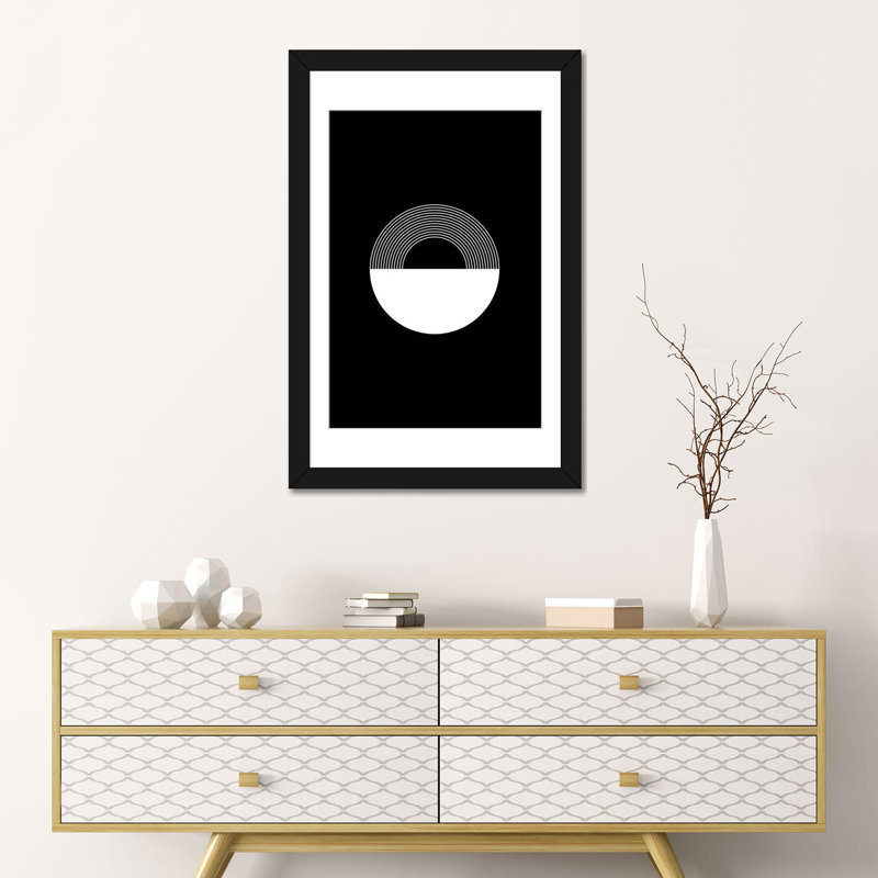 «Moonrise», reproduction d'impression sur toile, Papier d'art encadré noir, Blanc, H 24 po x l 16 po x P 1 po