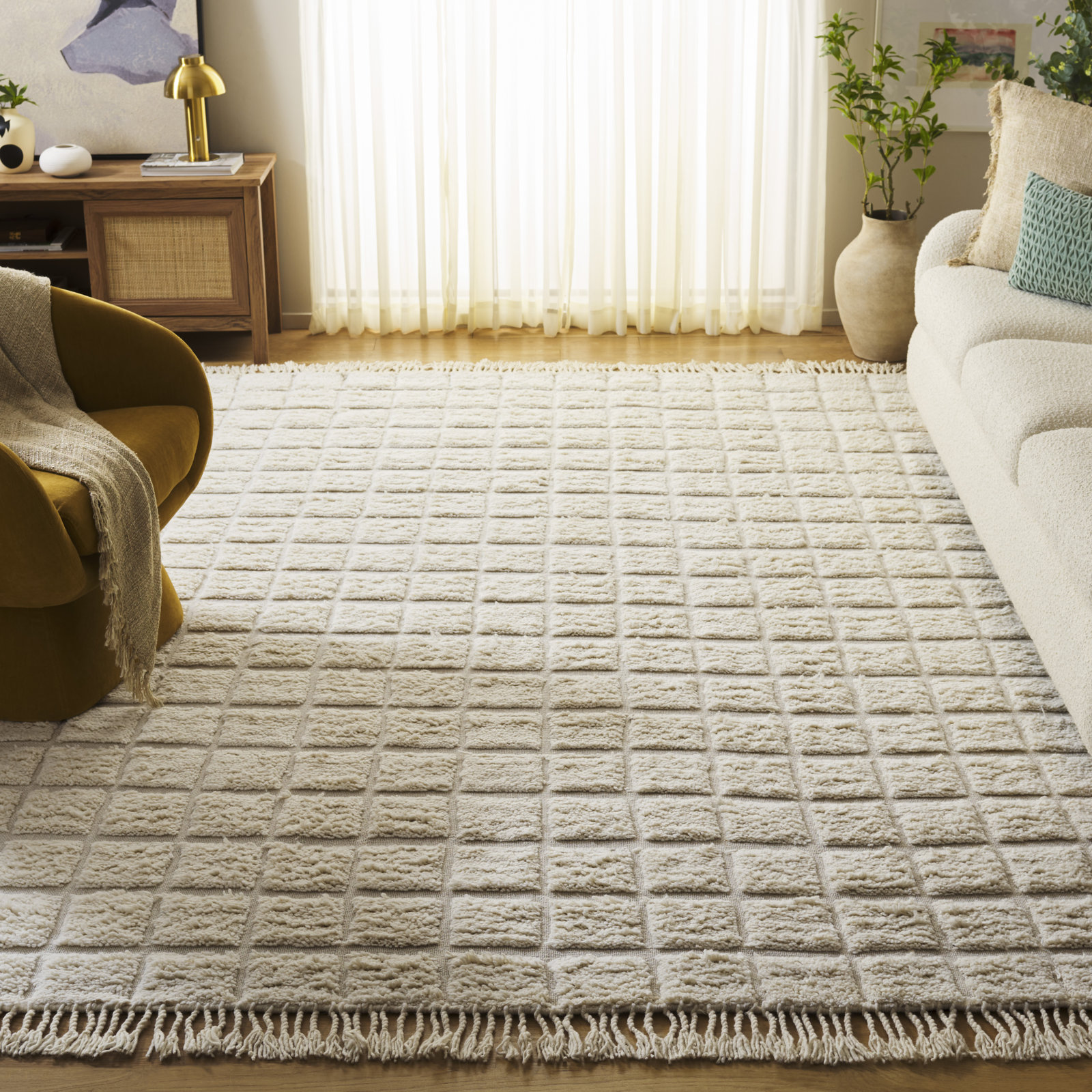 Hand-Woven Geometric Rug, Rectangle 8' x 10'