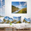 Mountain River sous un ciel bleu - coussin à imprimé paysage-2080430458-2080430462
