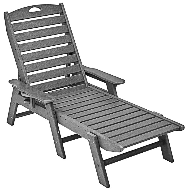 Outdoor Chaise Lounge Chair, Gray