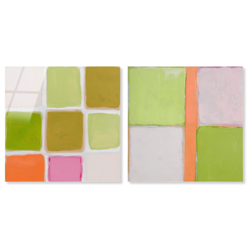 «Pastel Minimal Boho Art», ensemble de 2 panneaux par , H 20 po x l 40 po