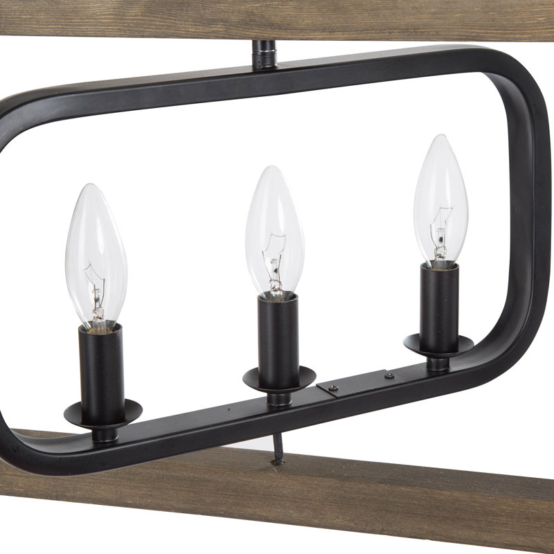 Luminaire suspendu rectangulaire unique à 6 lumières Aziz