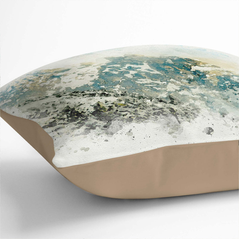 Abstract Square Cushion, 40cm H x 40cm W x 15cm D, Stone