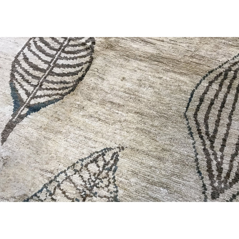 Tapis beige noué à la main de haute qualité