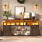 Farmhouse Tv Stand With Sliding Barn Doors & LED Lights,  32" Tall Entertainment Center With Power Outlet For 80 Inch Tv, Rustic Media Console For Living Room-1968961371