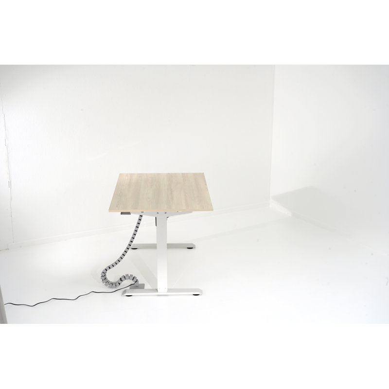 Fawcett Adjustable Metal Base Standing Desk, Maple, 72cm H x 100cm W x 60cm D