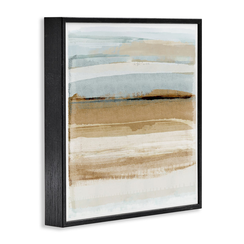 «Winter Sands Abstraction», estampe numérique encadrée par Flora Kouta, Giclée encadrée noir minuit, H 24 po x l 24 po