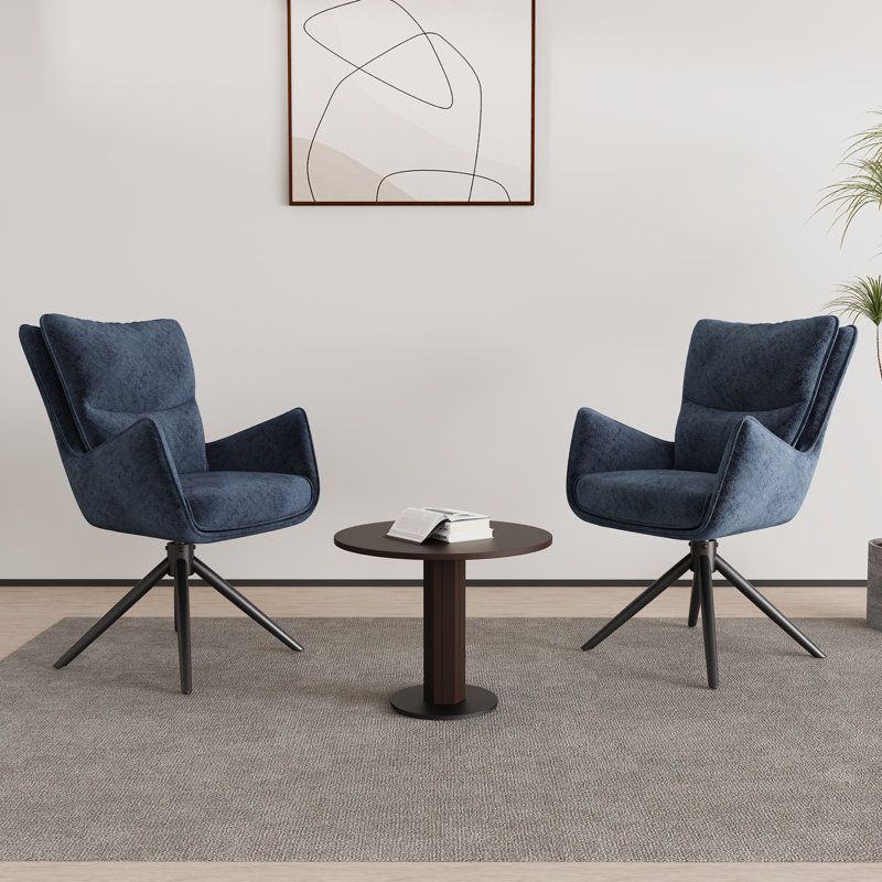 Modern Rotatable Chenille Upholstered Accent Chair, Blue