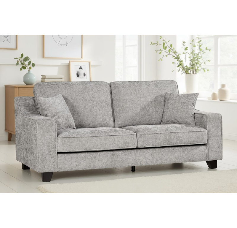 Housley 2 Seater Chenille Sofa, Grey, 3