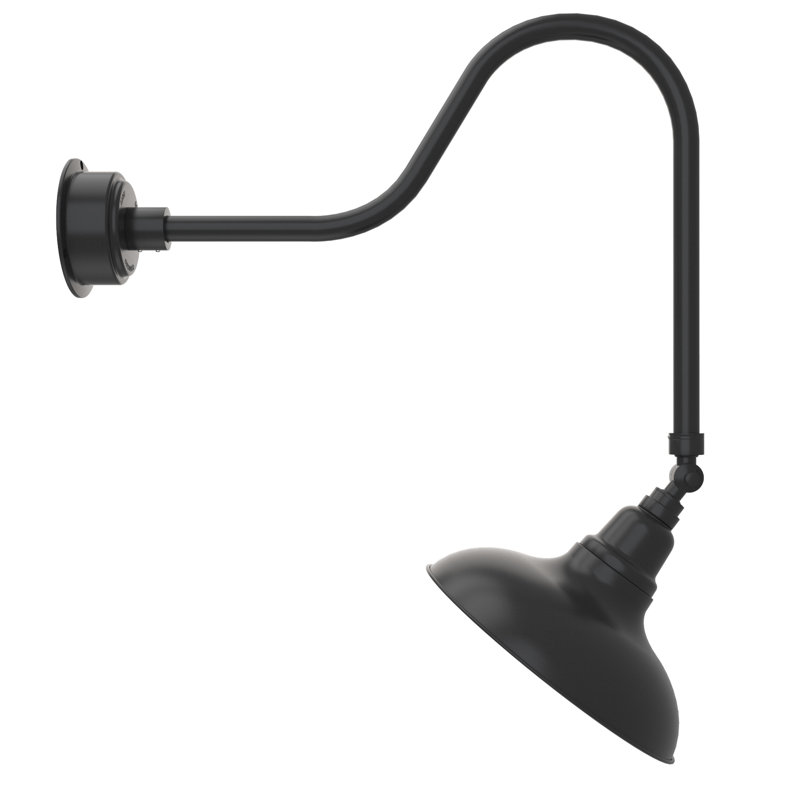 Luminaire de grange d'extérieur à DEL Adesh, Noir mat