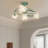 4-Light Floral Shade Semi Flush Mount