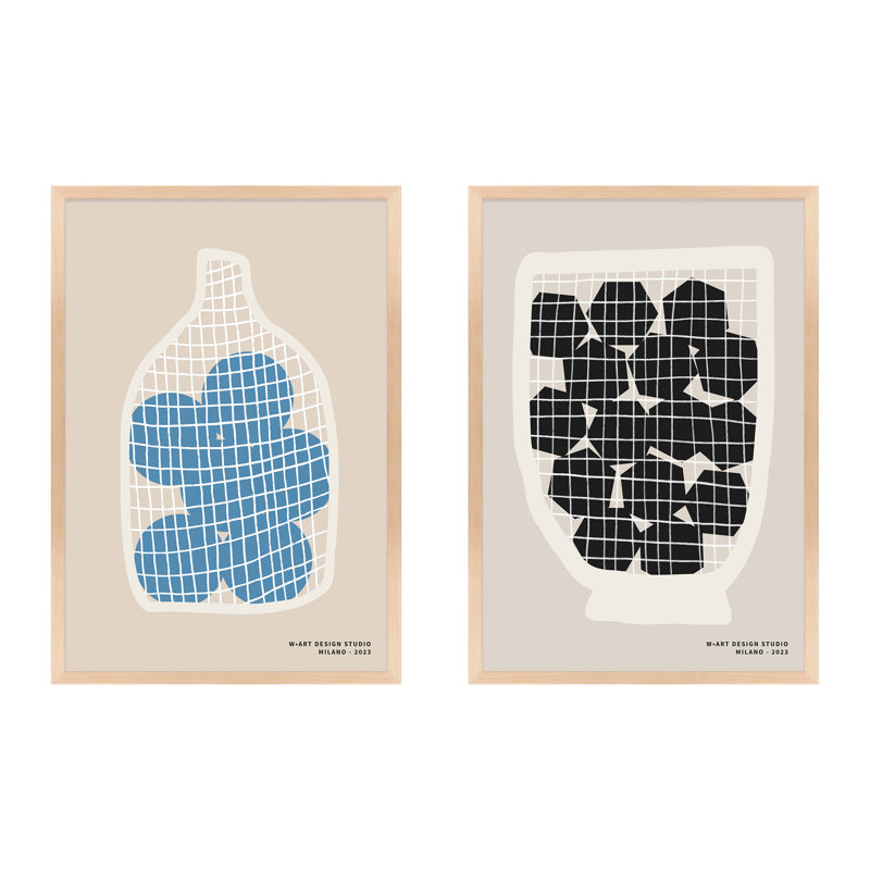 «Caoife Balls And Hexagons», reproduction encadrée 2 pièces, Papier avec cadre érable, H 25 po x l 17,5 po x P 1,25 po